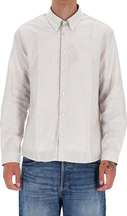 A.P.C. Standard Fit Cotton Piquet Striped Shirt