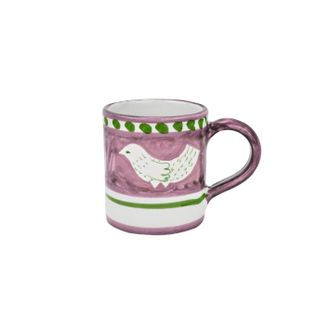 Arcucci pink cylindrical mug feather 33 cl