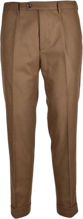 Lab 001 Brown Virgin Wool-Blend Formal Pants