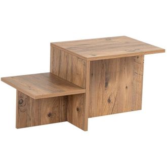 Dmora Dmora - Mesa De Caf&eacute; Varian, Mesa De Centro Baja, Revistero Para Sof&aacute;, Estante De La Sala De Estar, 80x40 H40 Cm, Pino