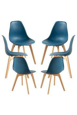 Regalos Miguel Packs Sillas Comedor - Pack 6 Sillas Kelen - Azul Petr&oacute;leo