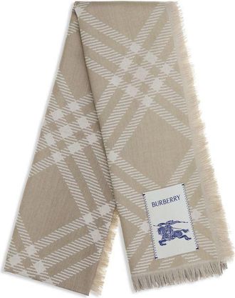 Burberry Womens Beige Wool Oves Aries Scarf