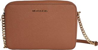 Michael Kors Womens Jet Set 35T8GTTC9L Leather Crossbody Bag for Women - Brown - One Size