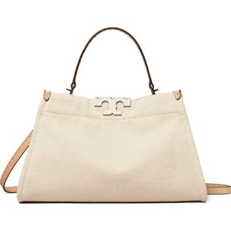 Tory Burch Mini Eleanor Canvas Satchel in Natural at Nordstrom