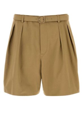 Saint Laurent Beige Solid Shorts