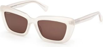 Max Mara Elizabeth Zonnebril - Dames - Zonnebrillen - Wit - 54 MM - Accessoires