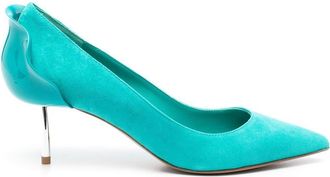 Le Silla Petalo 70mm pumps - women - Calf Leather/Rubber/Calf Leather/Calf Suede - 38.5 - Green