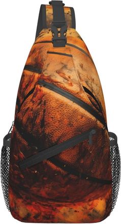 Generic Paint Basketball Crossbody Bag Adjustable Cross Body Bag Trendy Chest Backpack For Casual Sports Workout