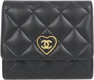 Chanel Tweedehands leren portemonnees - Dames - Vintage Accessoires - Zwart - ONE Size - Vintage