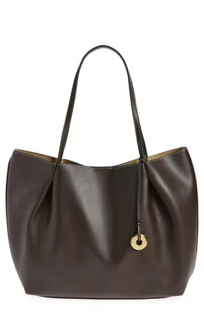 Mango Isabel Faux Leather Tote in Chocolate at Nordstrom