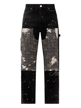 Amiri bandana-panel carpenter jeans - Black