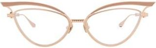 Valentino 55mm Cat Eye Optical Glasses in Rose Gold Transparent at Nordstrom Rack