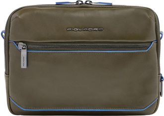 Piquadro i Pad mini Crossbody Tas met Air Pods Vak - Heren - Schoudertassen - Groen - ONE Size - Leer - Tassen