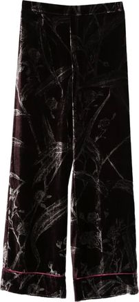 La DoubleJ velvet floral trousers - Red