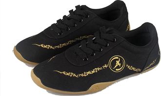 Generic Unisex Taekwondo Shoes Boxing Kung Fu Tai Chi Sport Gym for Children Adults(Black,5.5 UK)