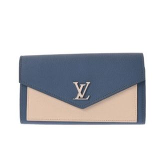 Louis Vuitton Blue Jean Leather Long Wallet (Bi-Fold) (Pre-Owned)
