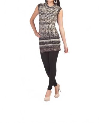 Papillon Wheat Print Sleeveless Cowl Neck Dress In Mocha
