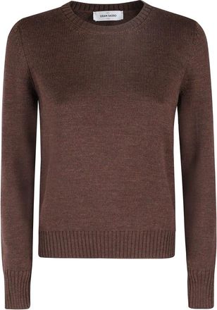Gran Sasso Truien & Vesten, Dames, Bruin, XS, Wol, Girocollo Sweater