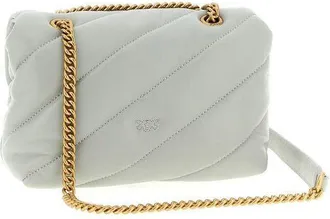 Pinko Womens Crossbody Bag Gray Lamb Fur - Crossbody-Bags