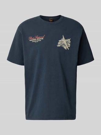 PME Legend Relaxed Fit T-Shirt mit Label-Prints und Rundhalsausschnitt in Anthrazit, Gr&ouml;&szlig;e XXXL