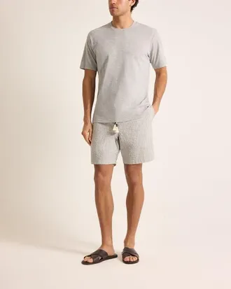 Orlebar Brown Ob Standard Easy Fit Interlock Cotton Jersey T-Shirt in Grey Melange at Nordstrom, Size Small