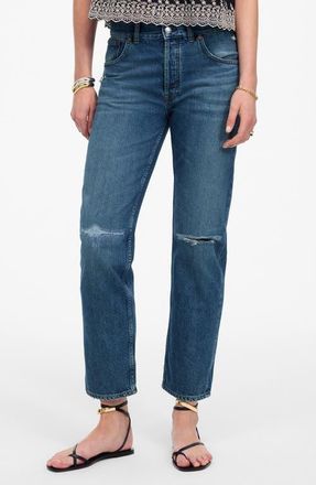 Madewell The Dean Easy Ankle Straight Leg Jeans in Labette Wash at Nordstrom, Size 27