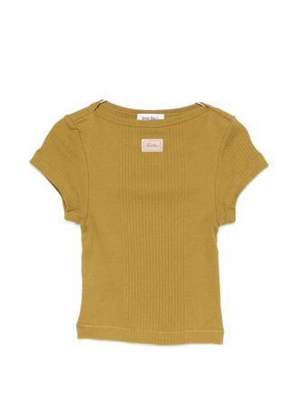 Jean Paul Gaultier Ribbed Short-Sleeved Crop Top with Boat Neckline
