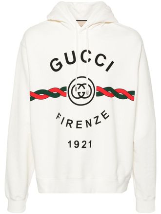 Gucci Firenze 1921 cotton hoodie - men - Cotton - S - White