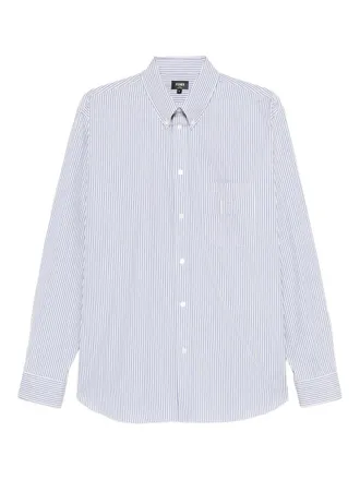Fendi striped long-sleeved shirt - White