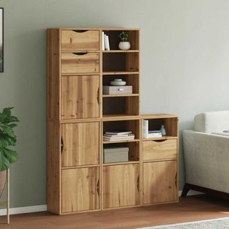 Berkfield Home Side Cabinets 5 pcs ODDA 40x24x79 cm Solid Wood Pine in Brown | Size: 40 x 24 x 79 cm