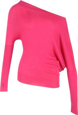 Tom Ford Tom Ford asymmetrische trui met &eacute;&eacute;n schouder in roze kasjmier