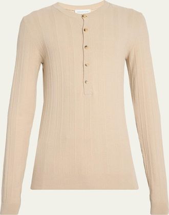 Dries Van Noten Mens Viscose-Blend Henley Shirt