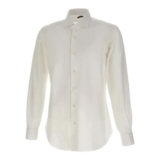 Barba Poplin Overhemd - Heren - Casual Overhemden - Wit - 2XL - Katoen - Overhemden