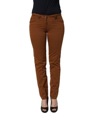 Plein Sud Cotton Mid Waist Skinny Chino Womens Pants