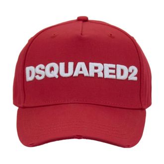Dsquared2 Contrast Logo Baseballpet - unisex - Petten - Rood - ONE Size - Katoen - Accessoires