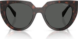 Prada 52mm Cat Eye Sunglasses in Root Tortoise/dark Grey at Nordstrom