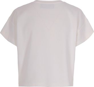 Elisabetta Franchi Womens T-Shirt With 3d Lettering - Chalk Cotton T-Shirts & Jerseys