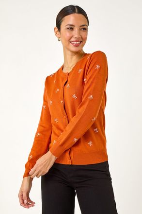 Roman Bow Embroidered Cardigan