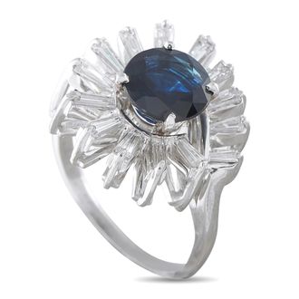 Luxury Bazaar Platinum 1.25ct Diamond and Sapphire Ballerina Ring MF01-062626