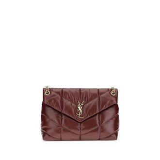 Saint Laurent Bordeaux Kalfsleder Bos Taurus Schoudertas