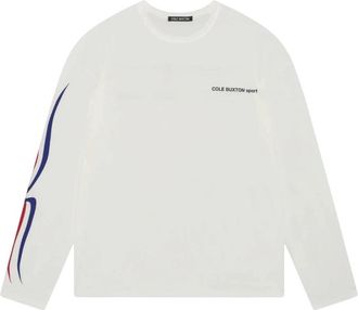 Cole Buxton Sport T-shirt met lange mouwen - Heren - Longsleeves - Wit - XL - Katoen - Tops
