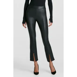Commando Faux Leather Split Front Pants in Black at Nordstrom, Size X-Small