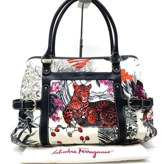 Ferragamo Multicolor Nylon Fiera Print Shoulder Womens Bag (Pre-Owned)