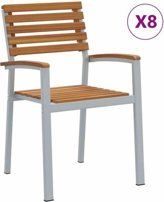 vidaXL Vidaxl - Silla De Jard&iacute;n 8 Pcs Marr&oacute;n 56 X 57 X 87cm