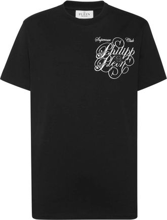 Philipp Plein Tops, Heren, Zwart, 2Xl, Katoen, T-Shirt Ronde Hals