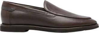 Brunello Cucinelli Instappers met pareldetails van leer - Dames - Schoenen - Bruin - Maat: 39 EU Leer