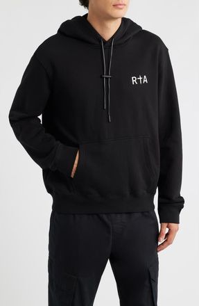 Rta Dion Cross Graphic Hoodie in Black White Cross at Nordstrom, Size Xxx-Large