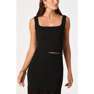 ASTR the Label Halie Rib Crop Tank in Black at Nordstrom, Size X-Large