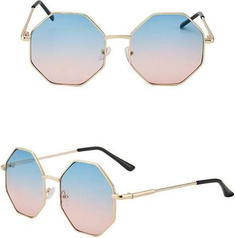 Generic Sunglasses Vintage Metal Hexagonal Retro Driving Mirror Sun Glasses,4 2026