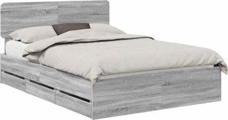 vidaXL Estructura De Cama Gris Sonoma 150 X 200 Cm Madera Ingenieril Vidaxl